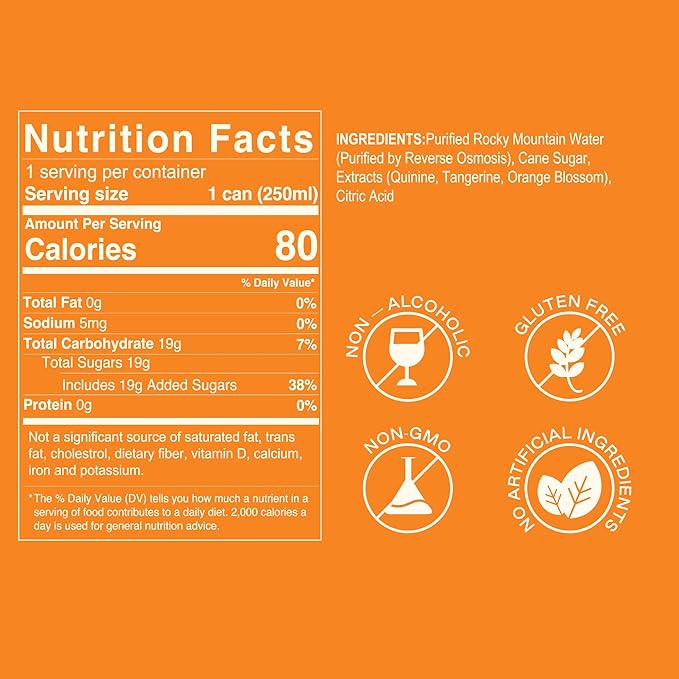 Strongwater Sparkling Spanish Tonic Water - 12 Pack Cans (8.4 Fl Oz Each) - Premium Craft Cocktail Mixer - Orange Blossom Water with Quinine & Tangerine - Real Cane Sugar, No Artificial Flavors