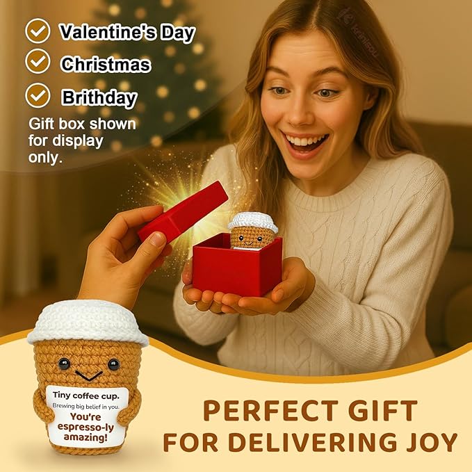 Coffee Gifts for Women Coffee Lovers, Positive Animals Espresso Themed Brithday Presents, Office Desk Decor Inspirational Motivational Encouragement Gift