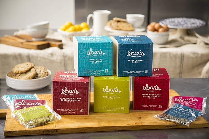Eban’s Fresh Baked Gluten-Free Cookies - 24 Large Cookies (2 Boxes of 12) - Soft and Chewy, Individually Wrapped, Gourmet, Preservative Free, Non-GMO (Chocolate Chip)