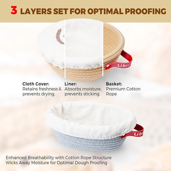 Sourdough Starter Kit,sourdough Bread Baking Supplies,Bread Proofing Basket,Sourdough Proofing Basket,Sourdough Kit Gifts for Bakers Women Wife Mom