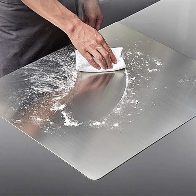 Stainless Steel Cutting Boards for Kitchen,Baking Board,Pastry Board,kneading Panel - Suitable for Cutting Vegetables, Fruits, Meat,bread - Easy To Clean and Store (40x30cm/15.7x11.8in)