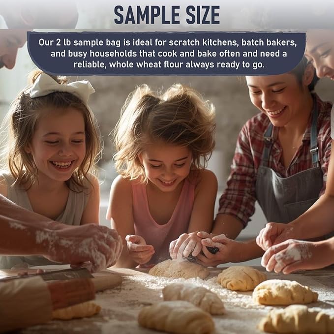 Great River Milling Organic Whole Wheat Flour | Unbleached & Unbromated | High Protein & Fiber | Non-GMO, Kosher | Perfect for Sourdough, Bread, Rolls, Baking, Cooking & More | 2 Lb
