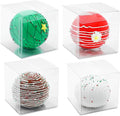 100pcs Clear Favor Boxes 3x3x3 Inch Chocolate Bomb Boxes Clear Gift Boxes Cupcake Box Macaron Box for Birthday Wedding Party