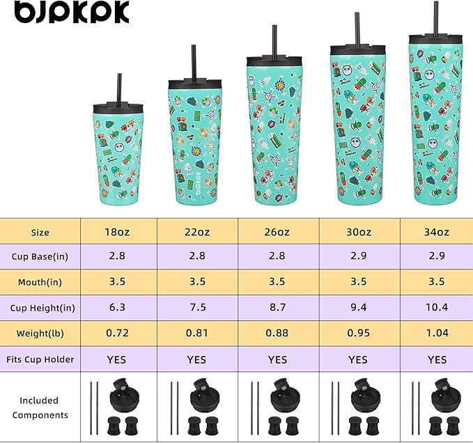 BJPKPK 26oz Stainless Steel Insulated Tumbler With lid And Straw Travel Coffee Thermal Tumblers Cup For Women And Men,Spring Party Green