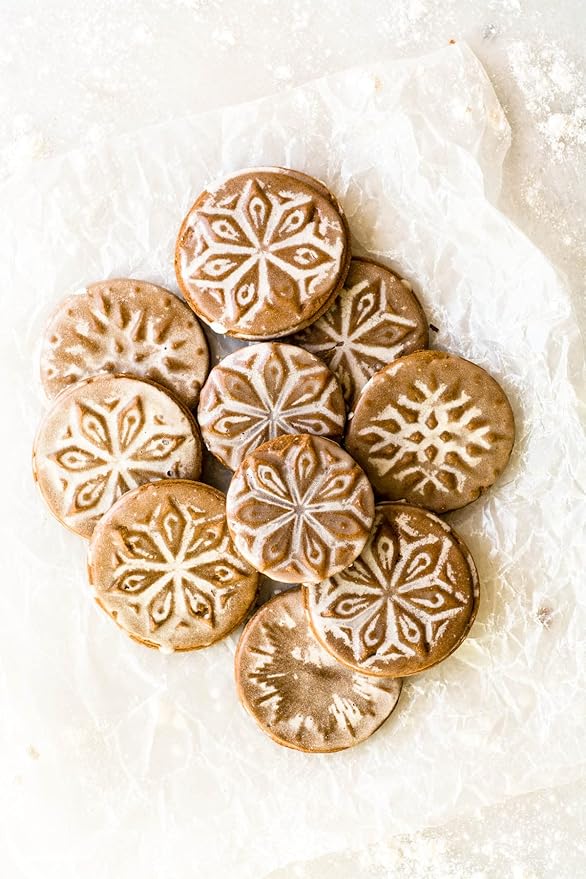 Nordic Ware Starry Night Cast Cookie Stamps, 3-inch rounds, Silver