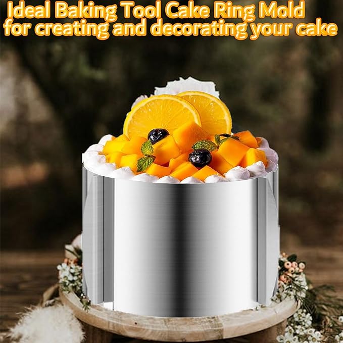 DATANYA Cake Rings Mousse Mold Adjustable 6 to12 Inch Stainless Steel Round Cake Molds for Baking Pastry, Cake Baking Supplies