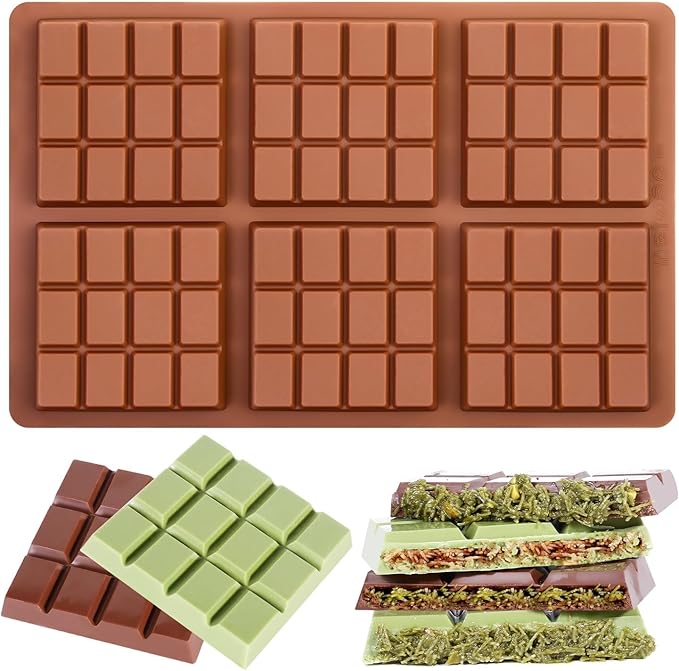 Chocolate Molds - Non-Stick Chocolate Bar Mold, Break Apart Chocolate Bar Maker Food Grade Deep Mold For Knafeh Pistachio Milk Home Diy - 1 Piece