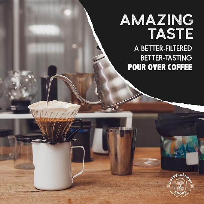 (2-Pack) Reusable Organic Cotton Pour Over Cone Filters for Hario V60 and Chemex Style Style Filters — Pourover Coffee Filter Maker Cup Ceramic, Glass, Plastic Dripper (Size 03, 1-6 Cups)