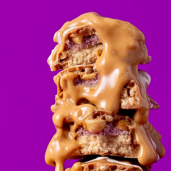 FITCRUNCH Full Size Protein Bars, 6-Layer Baked Bar, 2g of Sugar, Gluten Free & Soft Cake Core (12 Bars, Peanut Butter and Jelly)