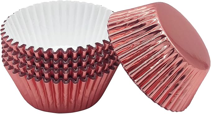 Standard Rose Gold Foil Cupcake Liners Muffin Baking Cups for Party and More, 100-Count
