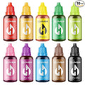 Herbeklab Food Coloring Liquid Food Dye Water Based Food Color 10 Colors x 20 ml Liquid Food Coloring Set Concentrated Slime Dye Pigments Soap Colorants Easter Egg Dyestuffs for Domestic Use