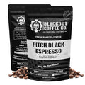 Blackout Coffee Pitch Black Espresso Whole Bean Coffee – Extra Dark Roast, European-Style, Powerfully Bold – Freshly Roasted 12oz Bag, American Made
