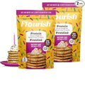 Flourish Protein Pancake & Waffle Mix, with Whey Protein & Flax Seed, No Added Sugar, High in Protein & Fiber - Just Add Water - Birthday Cake Flavour, 430 g (2 Pack) - Made in Canada
