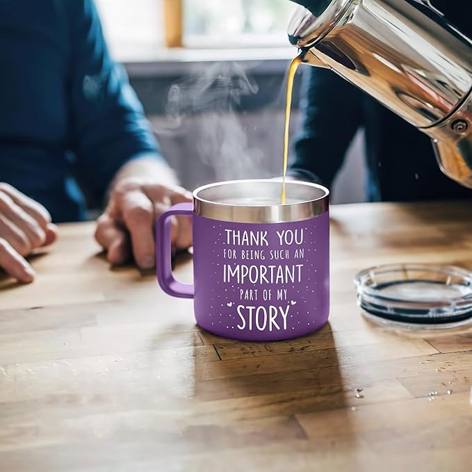 Gossby Thank You Gift for Women - 14oz Insulated Coffee Tumbler Mug - Thank You for Being An Important Part - Appreciation, Birthday Gift for Teacher, Coworker, Friend - Travel Cup with Lid, Straw