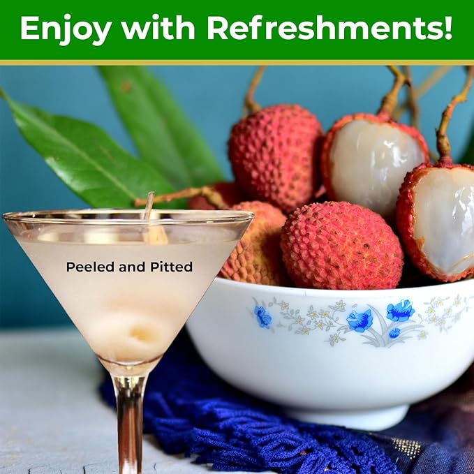 Premium Lychees in Syrup (6) - 20 oz | Natural Ingredient | Use For Mocktails, Cocktails, Drinks, Smoothies | Real Fruit Harvested At Peak Season | Four Elephants Brand | Non-GMO and Gluten-Free