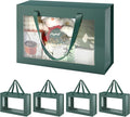 Large Green Clear Gift Boxes, 13.5x9x4.1 Inches Gift Boxes with Windows by Handles, Bridesmaid Proposal Boxes, Collapsible Gift Boxes with Magnetic Closure (Glossy Green, 5 Pack)
