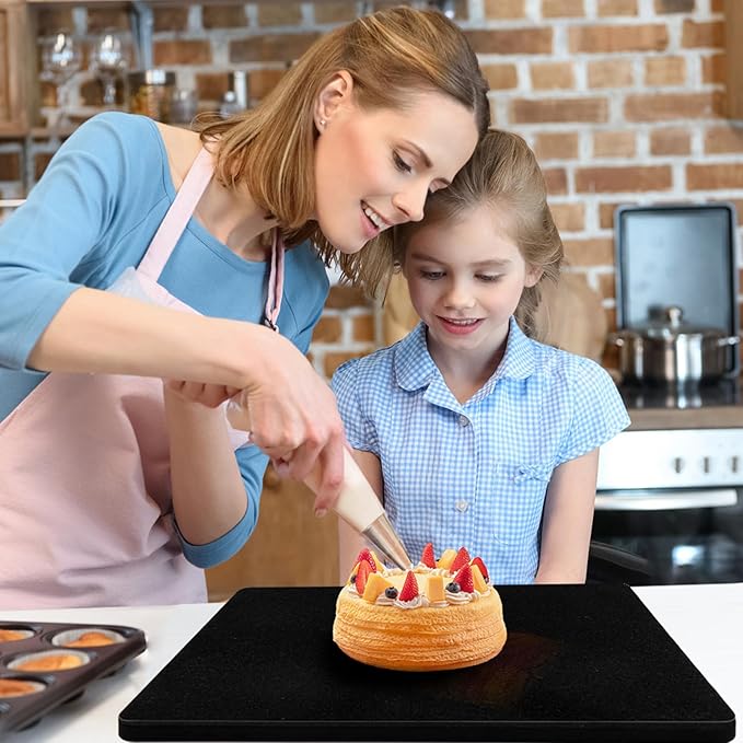 Granite Cutting Board, Marble Slab Pastry Board With Non-Slip Feet For Baking, Cheese, Charcuterie, Chocolate, 12x20 Inch
