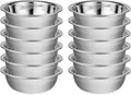 12 Pack 9.45 x 2.68 Inch Stainless Steel Mixing Bowls for Bulk Food Prep with Nesting Design for Hotel Restaurant and Home Kitchen Cooking in Silver