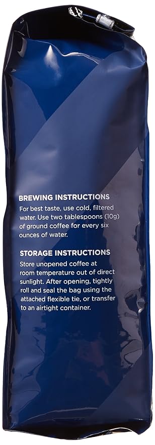 AmazonFresh Organic Fair Trade Peru Whole Bean Coffee, Medium Roast, 12 Ounce (Pack of 2)