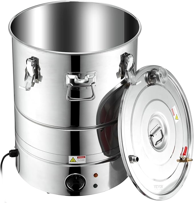 VEVOR Electric Alcohol Still 13Gal/50L,230V/60Hz, Alcohol Distiller, Distillery Kit for Alcohol include Pump & One-way Exhaust Valve & Thermometer