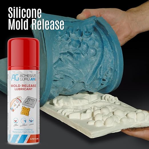 Adhesive Guru Silicone Mold Release Aerosol Spray (2x6.76 fl oz) Lubricant Agent for Epoxy Resin Molds (2 Pack)