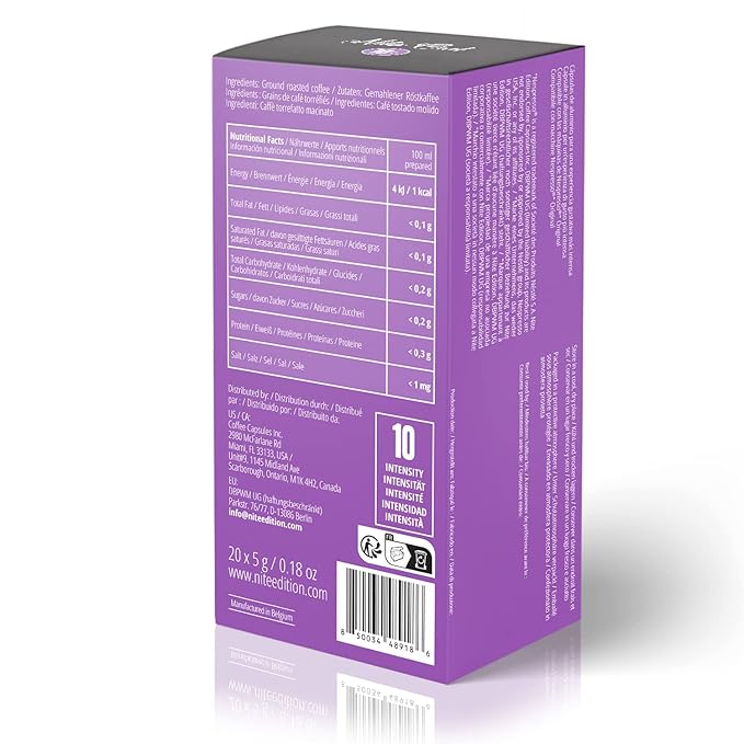 Nite Owl 120ct Nespresso Original Machine Compatible Pods I Intensity 10 I Aluminum Coffee Capsules I Ristretto Italiano I Arabica Espresso Dark Roast I Fully Nespresso Compatible