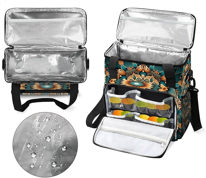 mandala flower beautiful Coffee Maker Carring Bag Travel Carrying Storage Tote Bag Compatible with Keurig K-Mini or K-Mini Plus Portable Single Serve Coffee Brewer Case with Pockets for K-cup Pods