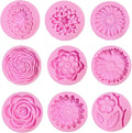 9 Pcs Flowers Fondant Molds Silicone Molds for Cupcake Dessert Chocolate Jelly Cookie Decor, Jewelry, Pastry, Chocolate,Handmade Soap Mould Candy Making