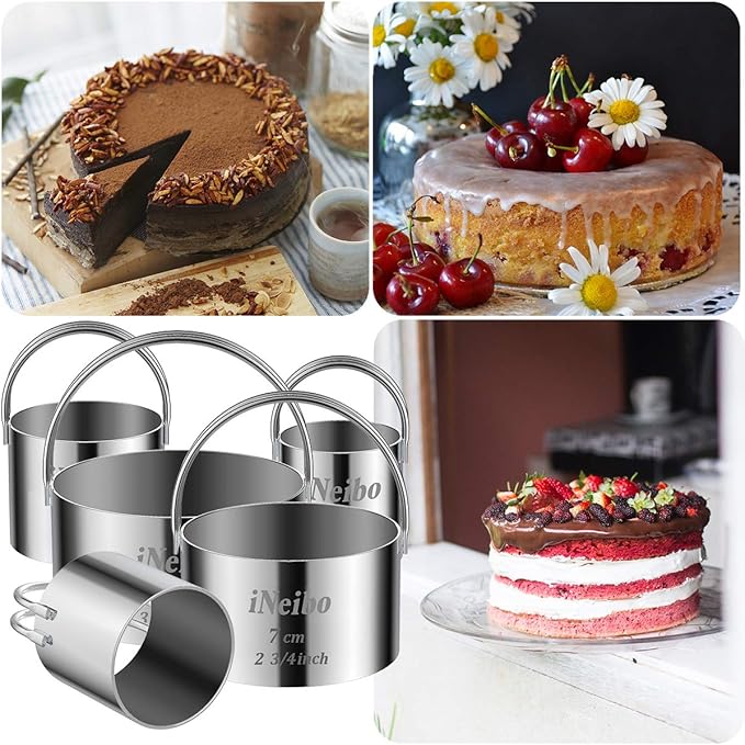 iNeibo Professional Baking Tools Biscuit Cutter Set Dough Blender/Cutter Round Cookies Cutter with Handle + Pastry Scraper+Egg Separator Heavy Duty Baking Dough Tools Pastry Utensils (Baking Tools)