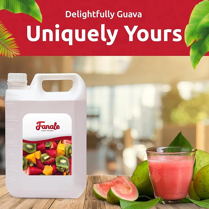 Fanale Premium Flavoring Concentrated Syrup for Bubble Tea 11 lb | Guava Flavor Syrup | for Boba Tea, Smoothies, Slushes, Desserts | 11lb | SRP210