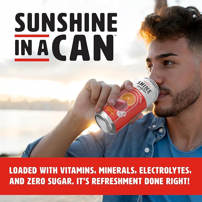 ShineWater Fruit Punch Vitamin D Electrolyte Drink | Zero Sugar Hydration Beverage with Magnesium, Zinc & Antioxidants | Low Calorie Plant-Based Vitamin Water | 12 Pack