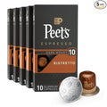 Peet's Coffee, Dark Roast Espresso Capsules, Compatible with Nespresso Original Machine - Ristretto Intensity 10, 50 Count (5 Boxes of 10 Espresso Capsules)