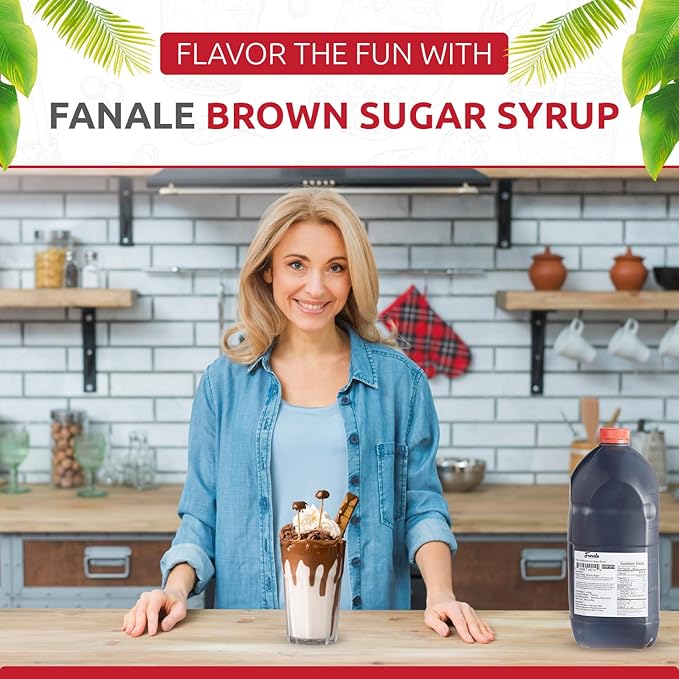 Fanale Premium Flavoring Concentrated Syrup for Bubble Tea 9.5 lb | Hand Crafted Brown Sugar Syrup | for Boba Tea, Smoothies, Slushes, Desserts | 9.5lb | SRP370