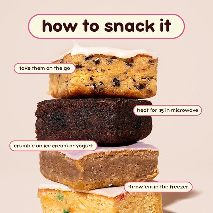 Prime Bites Protein Brownie from Alpha Prime Supplements | High Protein, Collagen Fortified Low Sugar Treat | Delicious Snack | 12 Bars per Box (Variety Pack)