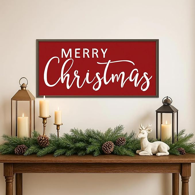 Christmas Stencils for Painting Doormat 27"x16" Large Christmas Stencils for Crafts Reusable Welcome Holiday Drawing Templates for Wood Fabrics Door Mat Window Glass Winter Decor