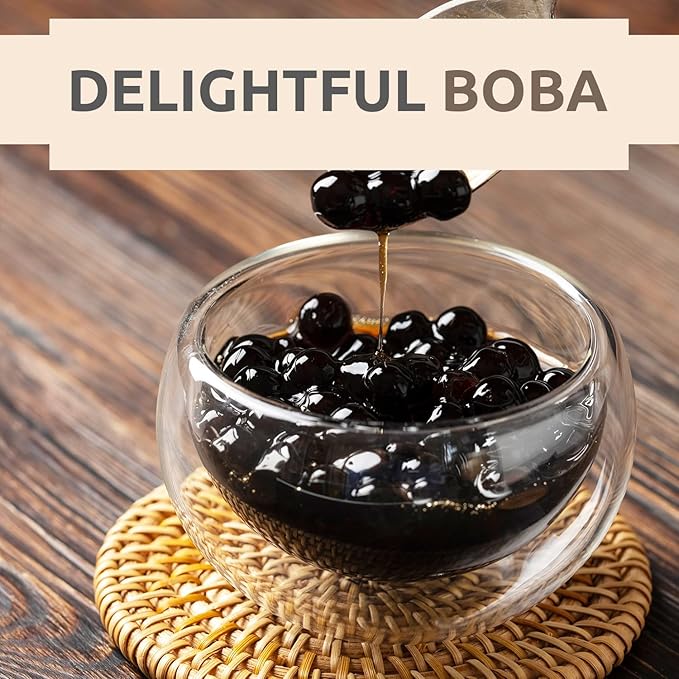 US Boba Co Unsweetened Tapioca Pearl, Easy to Cook, Tapioca Boba Balls for Tea Milk, Coffee & Dessert Topping, Fresh Made in USA, Brown Sugar Flavor, 1 Pound (Pack of 6)