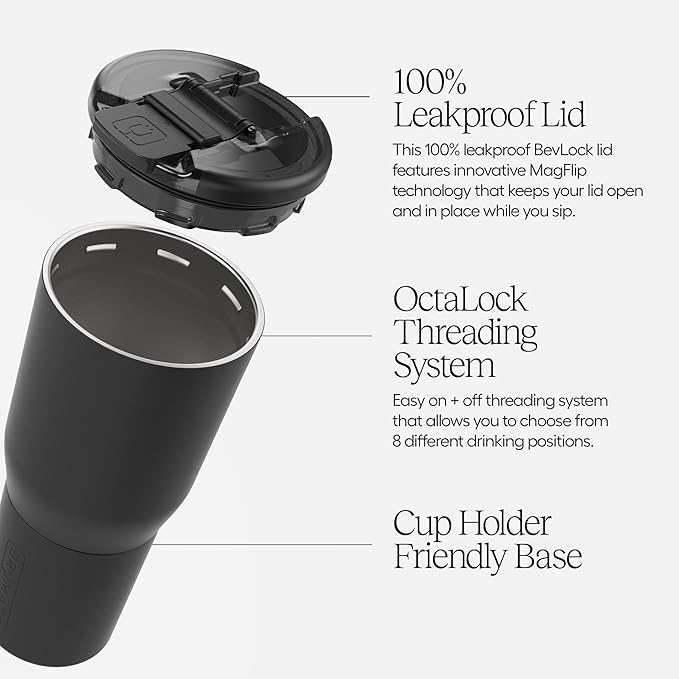 BrüMate Nav 35oz 100% Leak Proof Insulated Travel Tumbler with Magnetic BevLock™ Lid - Double Wall Cup-Holder Friendly Stainless Steel Mug (Kiwi)
