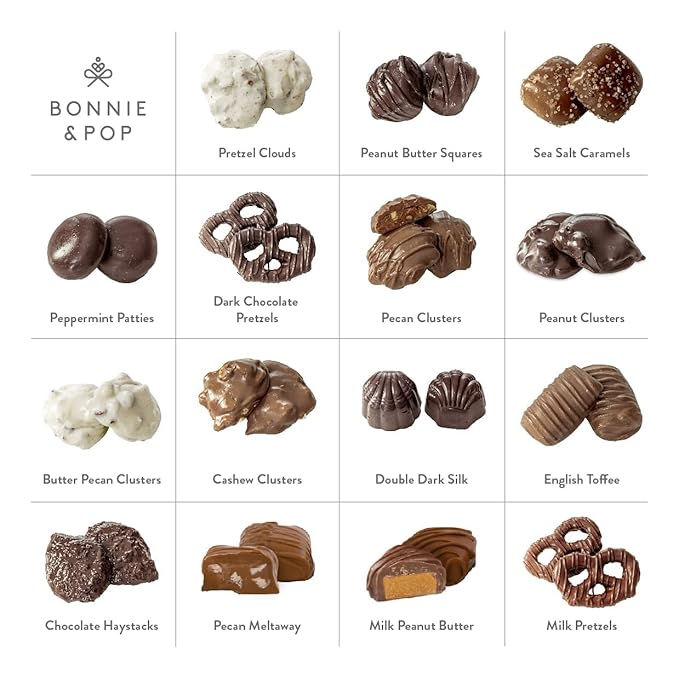 Chocolate Gift Basket, Candy Food Gifts Arrangement Platter, Gourmet Snack Box, Thanksgiving, Christmas, Holiday Present Idea, Corporate Him & Her, Men Women Sympathy Family Parties & Get Well- Bonnie & Pop