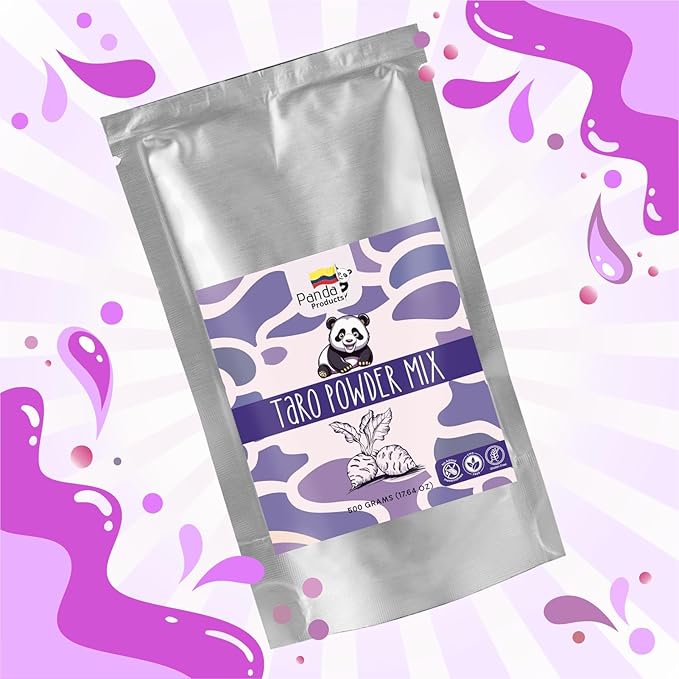 Panda Products Premium Taro Powder – 17.64 oz | Creamy & Nutty Flavor for Bubble Tea, Smoothies, Milkshakes, Slushes & Desserts