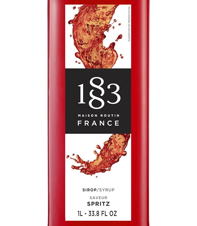 1883 Spritz Syrup for Drinks – Made in France, Premium Cocktail Mixer, 1 Liter Glass Bottle