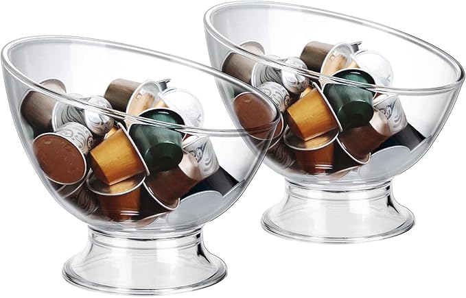 MOLFUJ Coffee Pod Holder, Clear K Cup Holder Plastic, Espresso Coffee Pod Holders for Counter Small, Coffee Pod Storage for K Cups, Capsule Organizer Creamer Holder for Coffee Bar (2 Pack)