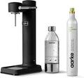 Aarke Carbonator lll with CO2 Cylinder, Sparkling & Carbonation Water Machine, Stainless Steel with PET BPA-Free Reusable Bottle Volume 1L/34 fl oz (Matte Black)