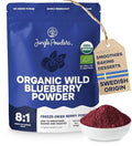 Jungle Powders Wild Blueberry Powder Organic 12 Ounce Bag USDA Certified - Antioxidant Rich Smoothies Freeze Dried Blueberries Organic Blueberry Extract for Baking from Whole Dried Blueberries