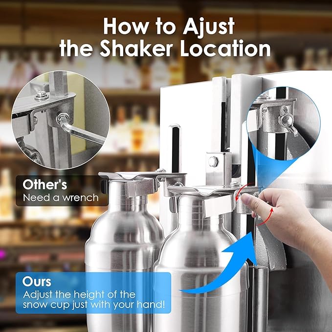 "Automatic Electric Milk Tea Shaking Machine, Double Frame, High Efficiency, Intelligent Control, Stainless Steel, 400r/min, 750ml Cups, Wide Application"