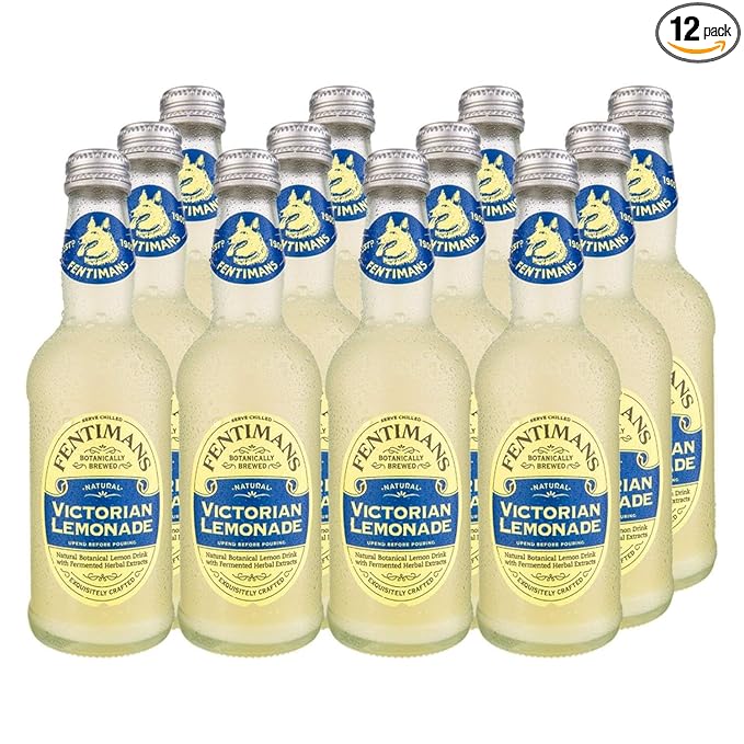 Fentimans Sparkling Victorian Lemonade - Lemon Sparkling Water, Great Over Ice or as Mixer, All Natural Ingredients, Craft Soda, Botanically Brewed - 9.3 Fl Oz (Pack of 12)