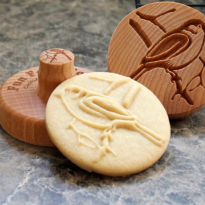 Wood Cookie Stamp, 2.5 Inch (Bird on Branch CS-008)