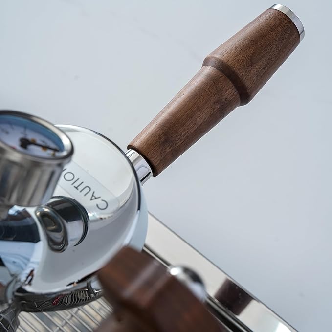 58mm Tamper Kit for E61 Group Head 6pcs Walnut Auto Tamper, Bottomless Portafilter 58mm, Magnetic Espresso Funnel, Distribution Tool, and WDT Needle Distributor