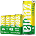 Zevia Zero Sugar Energy Drink, Pineapple Paradise, 12 oz Cans (12-Pack) – Naturally Sweetened, Non-GMO Project Verified, Gluten-Free, Vegan