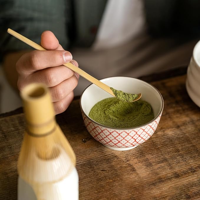 2 Pcs Japanese Bamboo Matcha Scoop, Japanese Chashaku Hooked Green Tea Matcha Spoon for Traditional Tea Ceremony Coffee Spices