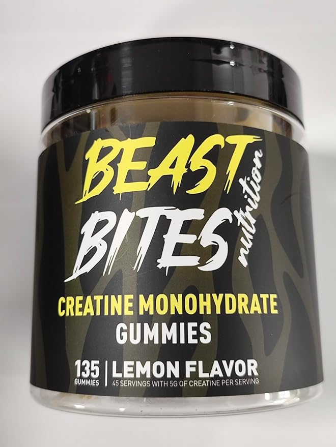 Creatine Monohydrate Gummies 5000mg (135 Count)-Lemon Flavor.